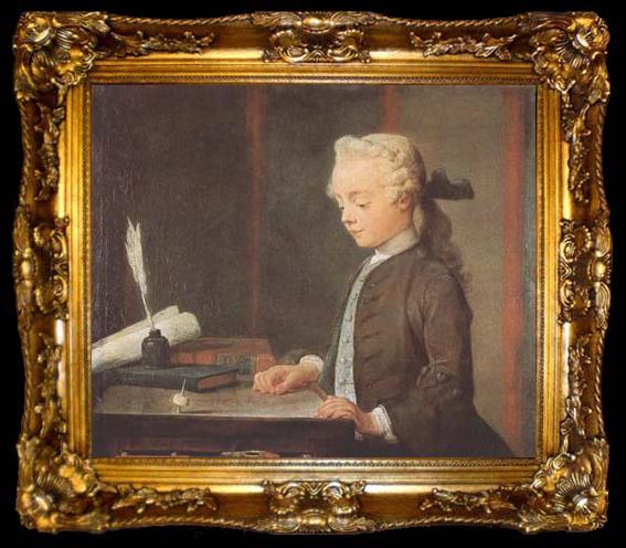 framed  Jean Baptiste Simeon Chardin Boy with a Spinning top (mk08), ta009-2